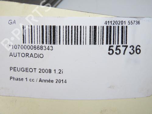 Bilradio PEUGEOT 2008 I (CU_) 1.6 VTi (120 hp) 31179725