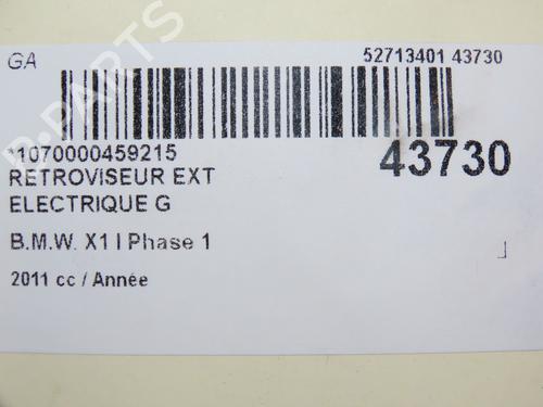 Ryggespeil venstre BMW X1 (E84) sDrive 18 d (143 hp) 28831420