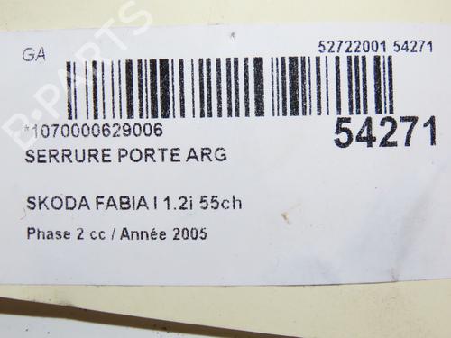 Venstre bagtil lås SKODA FABIA I (6Y2) 1.2 | BP28969098C100 