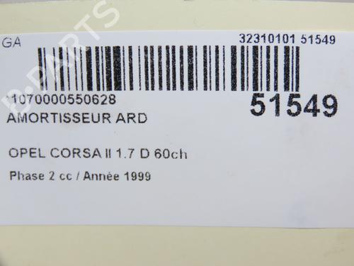 Right rear shock absorber OPEL CORSA B (S93) 1.7 D (F08, F68, M68) | BP23124950M19 