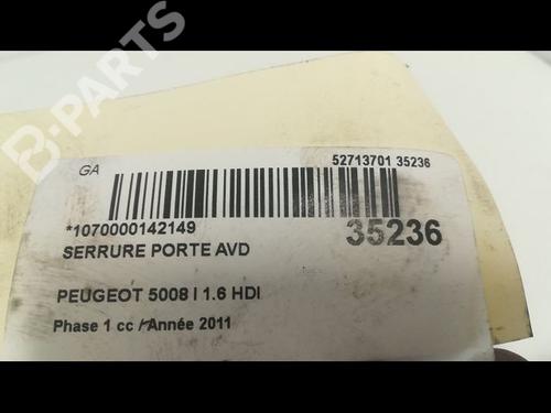 Front right lock PEUGEOT 5008 (0U_, 0E_) 1.6 HDi | BP9604904C97 