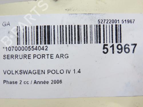 Used Rear left lock VW POLO IV (9N_, 9A_) 1.4 TDI (70 hp) 28831982