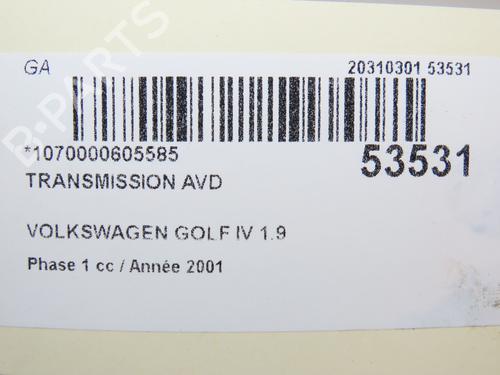 Used Right front driveshaft Right front driveshaft VW GOLF IV (1J1) 1.9 TDI (150 hp) 29216008 29216008