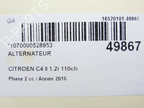 Alternator CITROËN C4 II (NC_) 1.2 THP 110 (NCHNZ6, NCHNV6) | BP19497918M7 
