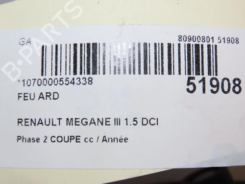 Used Right taillight RENAULT MEGANE III Coupe (DZ0/1_) 1.5 dCi (DZ09, DZ0D, DZ1F, DZ1G, DZ14, DZ29) (110 hp) 28832655