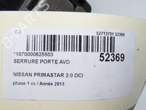 Højre fortil lås NISSAN PRIMASTAR Van (X83) 2.0 dCi 115 (114 hp) 31274414