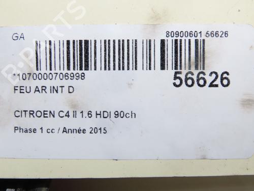 Højre baglygte bagklap Højre baglygte bagklap CITROËN C4 II (NC_) 1.6 HDi 90 (92 hp) 37624684 37624684