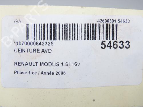 Front right seatbelt RENAULT MODUS / GRAND MODUS (F/JP0_) 1.6 (JP03, JP0B, JP0U, JP0Y, JP1G) | BP31120549I25 - Image 7