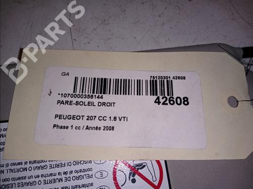 Right sun visor PEUGEOT 207 CC (WD_) 1.6 16V | BP10145235I2 