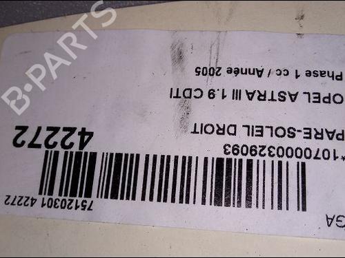 Used Right sun visor OPEL ASTRA H (A04) 1.9 CDTI 16V (L48) (120 hp) 9619024