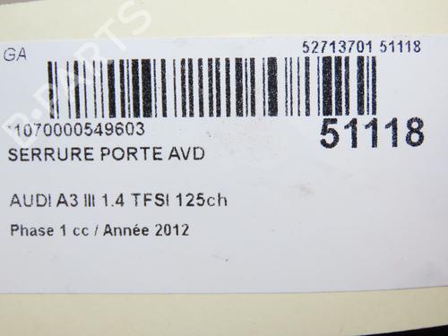 front-right-lock-audi-a3-8v1-8vk-2012-2013-2014-2015-2016-2017-2018-2019-2020-26404415 main image