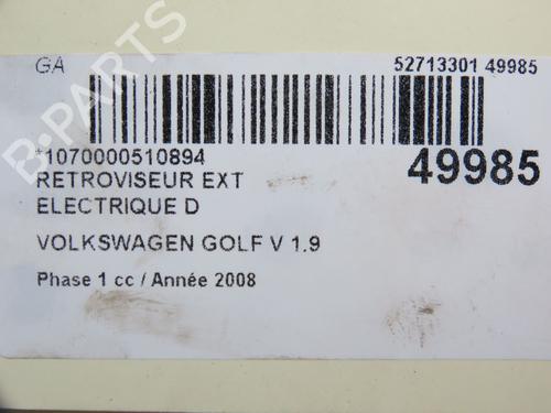 Right mirror VW GOLF V (1K1) 1.9 TDI | BP28831331C27 