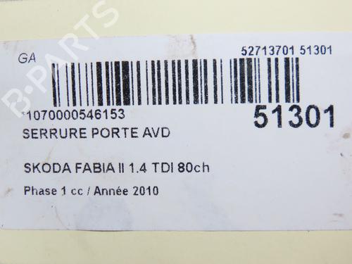 Front right lock SKODA FABIA II (542) 1.4 TDI | BP28968777C97 