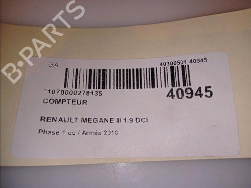 Instrument cluster RENAULT MEGANE CC (EZ0/1_) 1.9 dCi (EZ0J, EZ1S) | BP11824958C47
