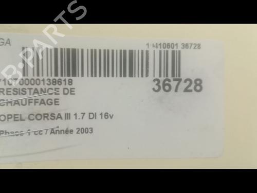 Used Heater resistor OPEL CORSA C (X01) 1.7 DI (F08, F68) (65 hp) 11677153