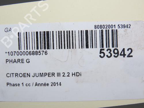 Used Left headlight CITROËN JUMPER II Van 2.2 HDi 130 (130 hp) 30916934