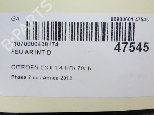 Used Right tailgate light CITROËN C3 II (SC_) 1.4 HDi 70 (SC8HZC, SC8HR0, SC8HP4) (68 hp) 14952086