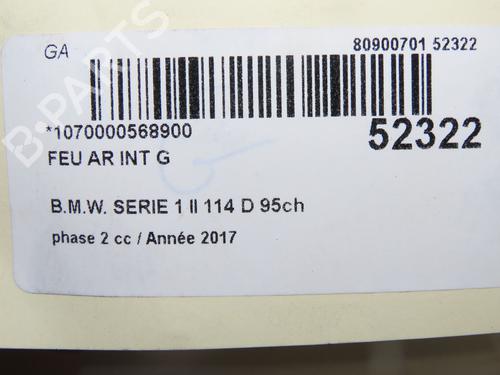 Left tailgate light BMW 1 (F20) 114 d | BP33008154C79 - Image 6