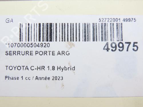 Used Rear left lock TOYOTA C-HR (_X1_) 1.8 Hybrid (ZYX10_, ZYX11_, ZYX10R, ZYX11R) (122 hp) 28831972