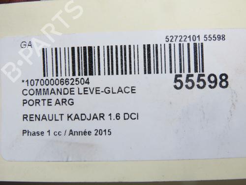 Left rear window switch RENAULT KADJAR (HA_, HL_) 1.6 dCi 130 (HLA4) | BP33032220I29  - Image 5