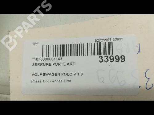 Rear right lock VW POLO V (6R1, 6C1) 1.6 TDI | BP9595023C99 