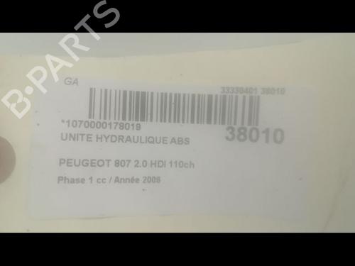 Used ABS pump PEUGEOT 807 (EB_) 2.0 HDi (109 hp) 9603946