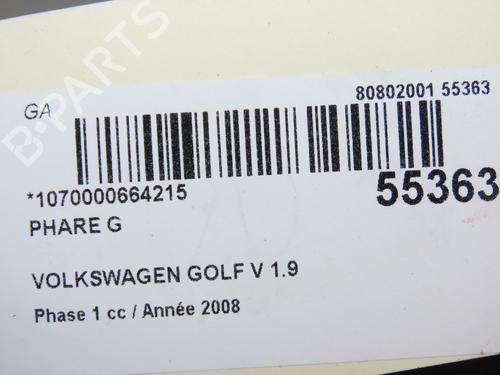 Left headlight VW GOLF V (1K1) 1.9 TDI | BP31121184C28  - Image 5