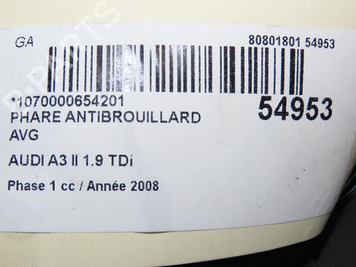 Left front fog light AUDI A3 (8P1) 1.9 TDI | BP30164365C30