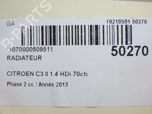 Used Water radiator CITROËN C3 II (SC_) 1.4 HDi 70 (SC8HZC, SC8HR0, SC8HP4) (68 hp) 22774449