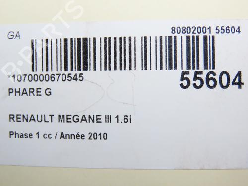 Left headlight RENAULT MEGANE III Hatchback (BZ0/1_, B3_) 1.6 16V Hi-Flex (BZ03) | BP31121190C28 - Image 7
