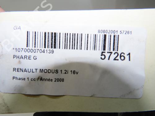 Left headlight RENAULT MODUS / GRAND MODUS (F/JP0_) 1.2 (JP0C, JP0K, FP0C, FP0K, FP0P, JP0P, JP0T) | BP33561886C28  - Image 6
