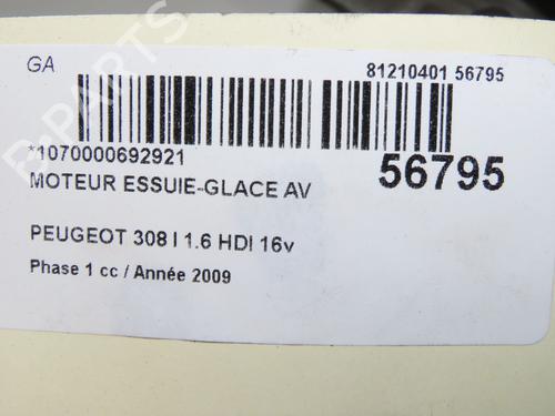 Front wiper motor PEUGEOT 308 I (4A_, 4C_) 1.6 HDi | BP31634234M29 