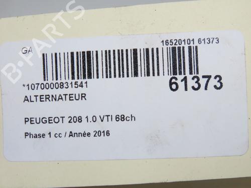 Used Alternator Alternator PEUGEOT 208 I (CA_, CC_) 1.0 VTi (68 hp) 40615325 40615325