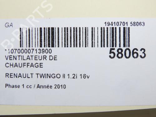 Varmeblæser Varmeblæser RENAULT TWINGO II (CN0_) 1.2 16V (CN0K, CN0V, CN0A) (76 hp) 37455465 37455465