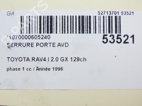 Front right lock TOYOTA RAV 4 I (_A1_) 2.0 4WD (SXA10, SXA11) | BP28831606C97
