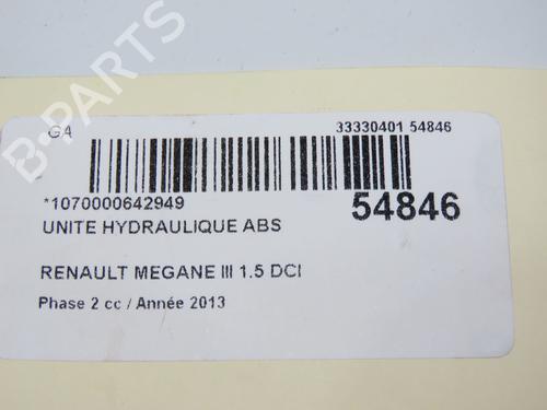 ABS pump RENAULT MEGANE III Hatchback (BZ0/1_, B3_) 1.5 dCi (BZ09, BZ0D, BZ1W, BZ29, BZ14) | BP31151630M43