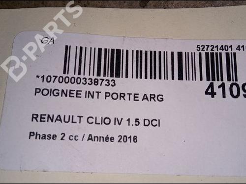 Rear left interior door handle RENAULT CLIO IV (BH_) 1.5 dCi 75 | BP9619707I15 
