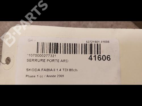 Rear right lock SKODA FABIA II (542) 1.4 TDI | BP9613704C99 