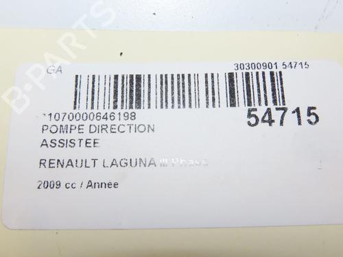 Used Steering pump RENAULT LAGUNA Coupe (DT0/1) 2.0 dCi GT (DT11, DT1E, DT1N) (178 hp) 29469721