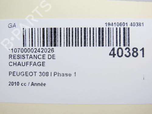 Used Heater resistor PEUGEOT 308 I (4A_, 4C_) 1.6 HDi (109 hp) 11677303