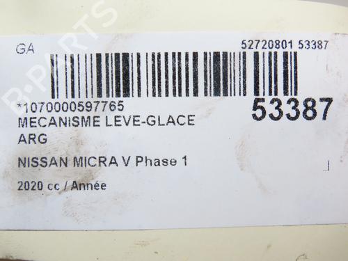 Rear left window mechanism NISSAN MICRA V (K14) 1.0 IG-T 100 | BP28968916C24 