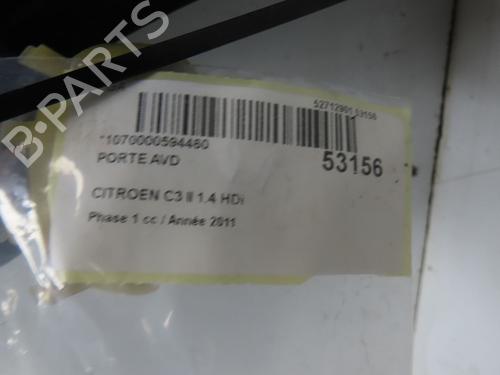 Used Right front door CITROËN C3 II (SC_) 1.4 HDi 70 (SC8HZC, SC8HR0, SC8HP4) (68 hp) 28801928