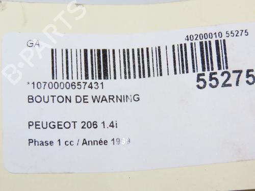 Advarselsbryter PEUGEOT 206 Hatchback (2A/C) 1.4 i (75 hp) 29150965