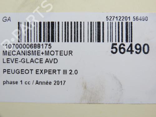 Used Front right window mechanism PEUGEOT EXPERT Van (V_) 2.0 BlueHDi 120 (122 hp) 30841138