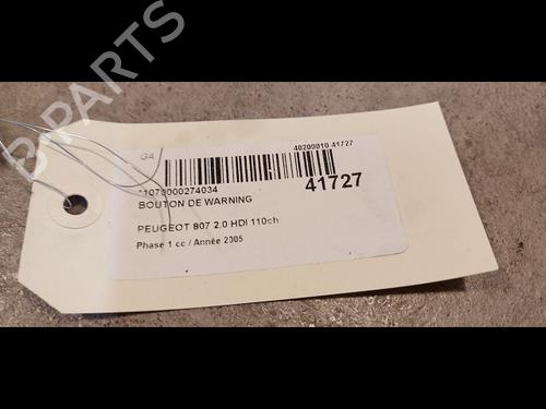 Used Warning switch Warning switch PEUGEOT 807 (EB_) 2.0 HDi (109 hp) 9613147 9613147