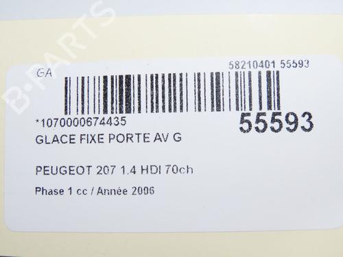 Dreieckscheibe links vorne für PEUGEOT 207 (WA_, WC_) 1.4 HDi (68 hp) 29901916