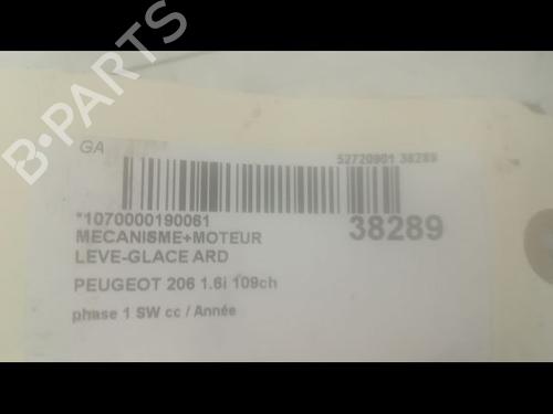 Used Rear right window mechanism PEUGEOT 206 SW (2E/K) 1.6 16V (109 hp) 9603245