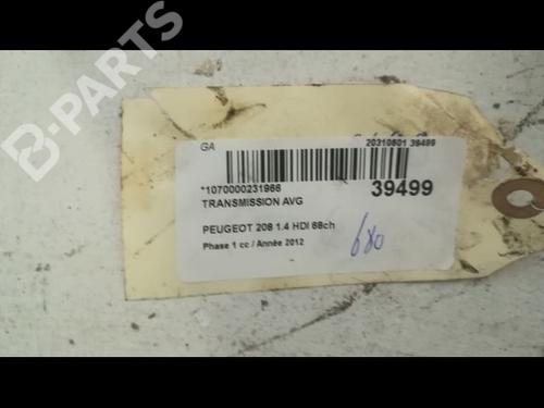 Left front driveshaft PEUGEOT 208 I (CA_, CC_) 1.4 HDi | BP9607868M38