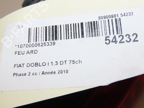 Used Right taillight FIAT DOBLO Box Body/MPV (223_) 1.3 D Multijet (75 hp) 28802300