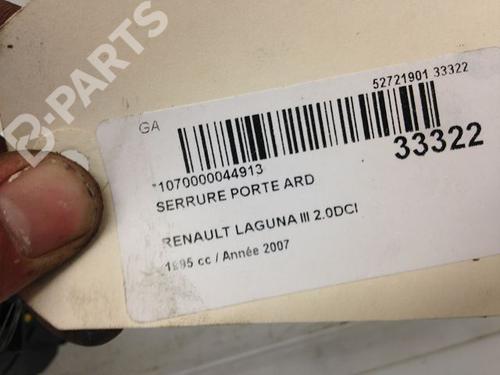 Rear right lock RENAULT LAGUNA III (BT0/1) 2.0 dCi (BT07, BT0J, BT14, BT1A, BT1S) | BP9593550C99 